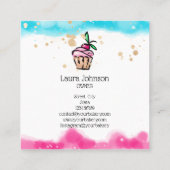 Cakes & Sweets Cupcake Home Bakkerij schattig girl Vierkante Visitekaartje (Achterkant)