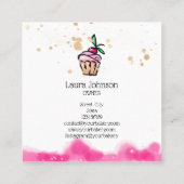 Cakes & Sweets Cupcake Home Bakkerij schattig girl Vierkante Visitekaartje (Achterkant)