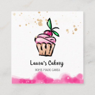 Cakes & Sweets Cupcake Home Bakkerij schattig girl Vierkante Visitekaartje