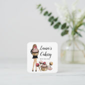 Cakes & Sweets Cupcake Home Bakkerij Schattige Mei Vierkante Visitekaartje (Staand voorkant)