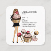 Cakes & Sweets Cupcake Home Bakkerij Schattige Mei Vierkante Visitekaartje (Achterkant)