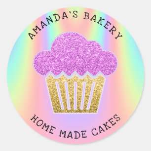 Cakes Sweets Cupcake Home Vegan Bakery Holograaf Ronde Sticker