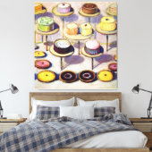 Cakes - Wayne Thiebaud Canvas Afdruk (Insitu (Slaapkamer))