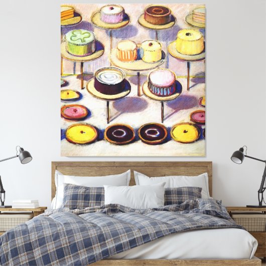 Cakes - Wayne Thiebaud Canvas Afdruk (Insitu (Slaapkamer))