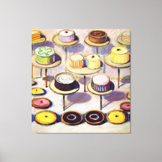 Cakes - Wayne Thiebaud Canvas Afdruk (Voorkant)