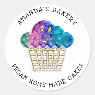 Cakes Zoet Zelfgemaakte Bakkerij Muffin Glimlach G Ronde Sticker