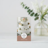 Caketeigwaren Logo Foto Bruin Visitekaartje (Staand voorkant)