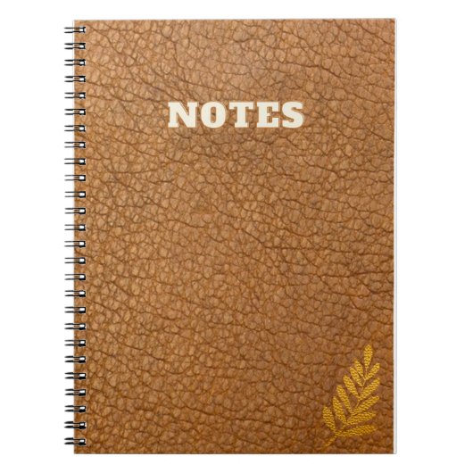 caki bruine leren stijl notitieboek (Voorkant)