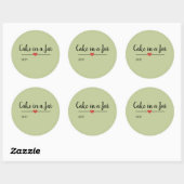Cakker in een Jar sage green Ronde Sticker (Vel)