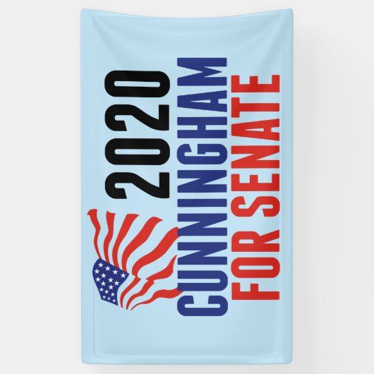 Cal Cunningham voor Senaat Spandoek (Verticaal)