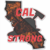 CAL FIRE STRONG AX HELM Red Sticker (Voorkant)