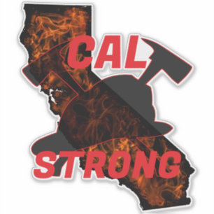 CAL FIRE STRONG AX HELM Red Sticker