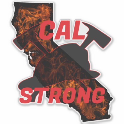 CAL FIRE STRONG AX HELM Red Sticker (Voorkant)