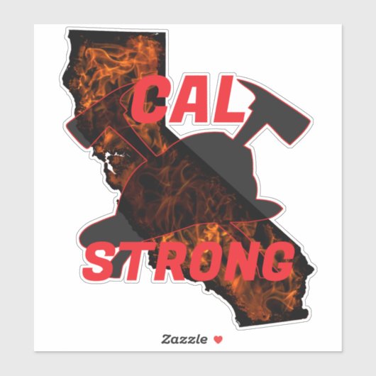 CAL FIRE STRONG AX HELM Red Sticker (Vel)
