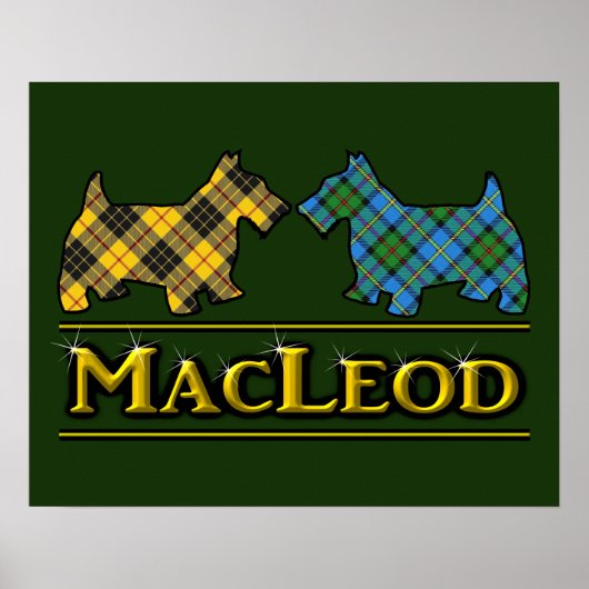 Cal MacLeod Tartan Scottie Dogs Poster (Voorkant)