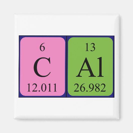 Cal periodieke table name magnet (Voorkant)