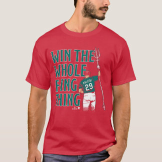 Cal Raleigh wint de hele Fing-zaak Seattle-honkbal T-shirt