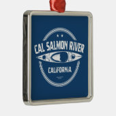 Cal Salmon River California Kayaking Metalen Ornament (Rechts)