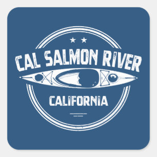 Cal Salmon River California Kayaking Vierkante Sticker