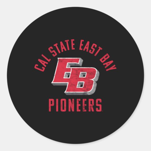 Cal State East Bay Csueb Pioneers Groot Ronde Sticker (Voorkant)