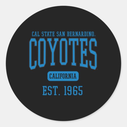 Cal State San Bernardino Csusb Coyotes Est Date Ronde Sticker (Voorkant)