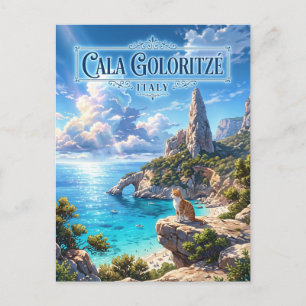 Cala Goloritzé-strand, Baunei, Sardinië, Italië Briefkaart