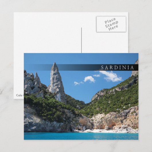 Cala Goloritze strand, briefkaart op Sardinië (Voorkant / Achterkant)
