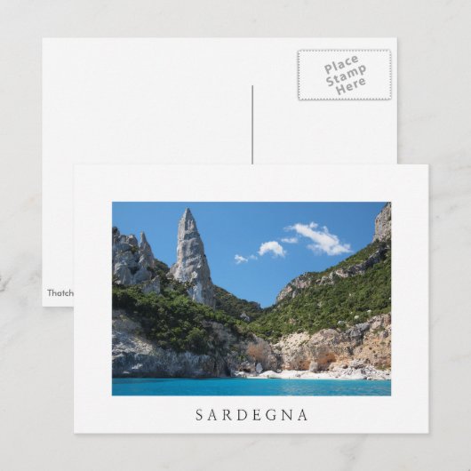 Cala Goloritze strand op Sardinië wit briefkaart (Voorkant / Achterkant)