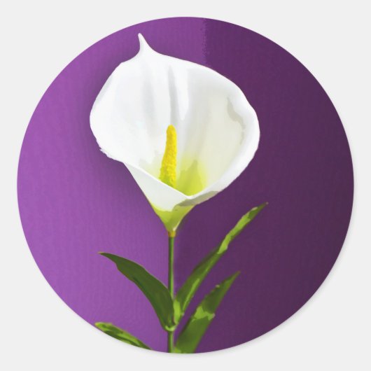 Cala Lelie Bloem Ronde Sticker (Voorkant)