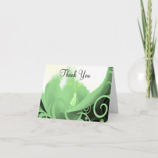 Cala Lilly Green Swirls - Dank u Bedankkaart (Voorkant)