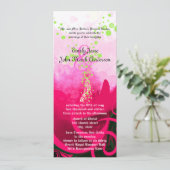 Cala Lily Flower Wedding Invitation 9.25x4 Kaart (Staand voorkant)