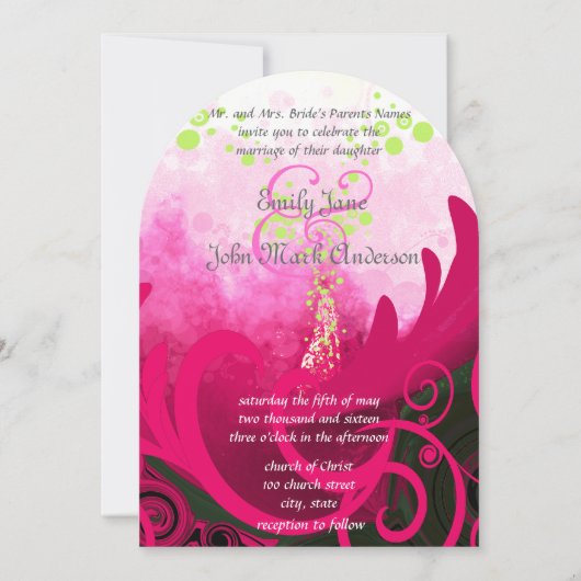 Cala Lily Flower Wedding Invitation Kaart (Voorkant)