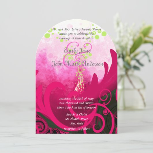 Cala Lily Flower Wedding Invitation Kaart (Staand voorkant)