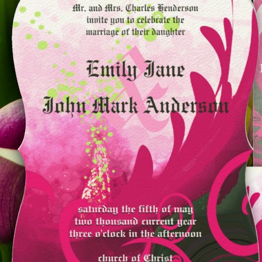 Cala Lily Flower Wedding Invitation Kaart