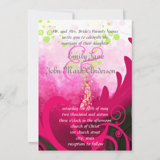 Cala Lily Flower Wedding Invitation Kaart (Voorkant)