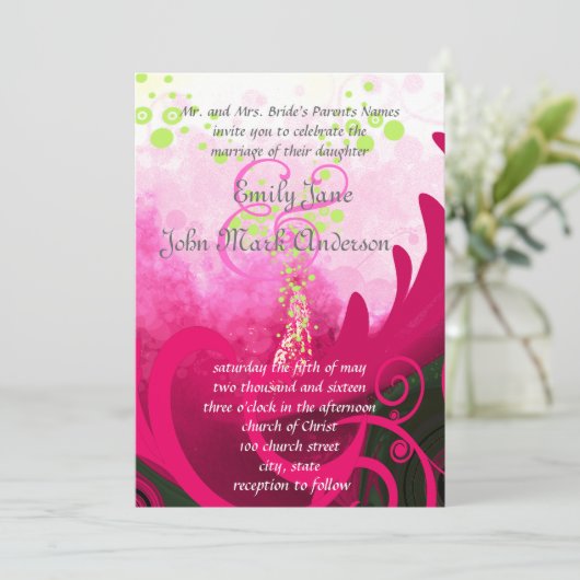Cala Lily Flower Wedding Invitation Kaart (Staand voorkant)