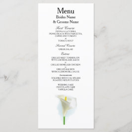 Cala Lily Moderne Eenvoudige Elegante Trouwideeën Menu