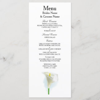 Cala Lily Moderne Eenvoudige Elegante Trouwideeën Menu