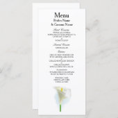 Cala Lily Moderne Eenvoudige Elegante Trouwideeën Menu (Voorkant / Achterkant)