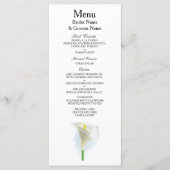 Cala Lily Moderne Eenvoudige Elegante Trouwideeën Menu (Voorkant)