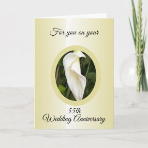 Cala Lily Personalized 55th Wedding Jubileum Kaart