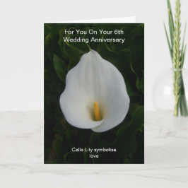 Cala Lily Personalized 6th Wedding Jubileum Kaart