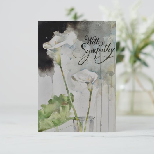 Cala Lily Sympathy Flat Kaart (Staand voorkant)