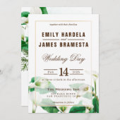 Cala Lily Wedding Invitation Kaart (Voorkant / Achterkant)