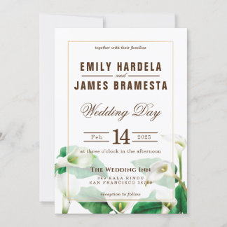 Cala Lily Wedding Invitation Kaart
