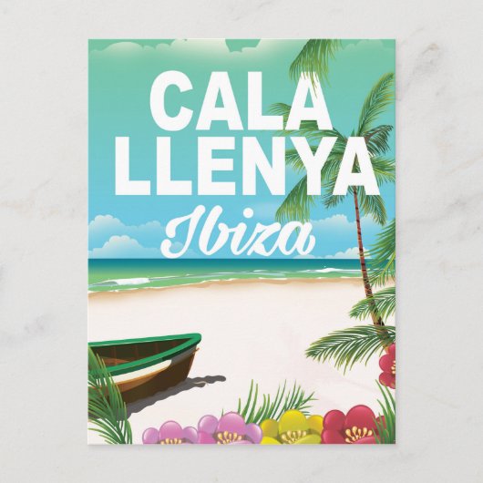 Cala Llenya Ibiza strand reisposter Briefkaart (Voorkant)