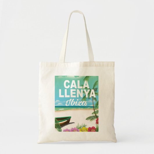 Cala Llenya Ibiza strand reisposter Tote Bag (Voorkant)