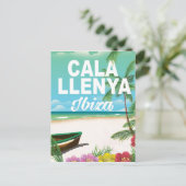 cala llenya ibiza strandreisposter briefkaart (Staand voorkant)