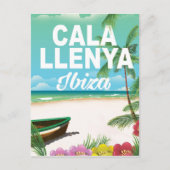 cala llenya ibiza strandreisposter briefkaart (Voorkant)
