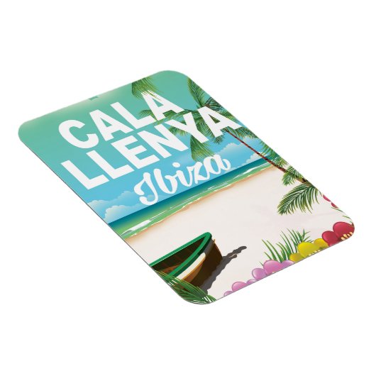 cala llenya ibiza strandreisposter magneet (Rechterzijde)